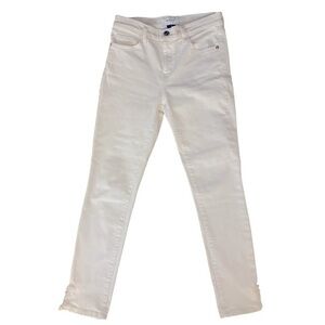 Current Elliott Skinny Jean - 26 white cotton elastane , distressed ankle detail